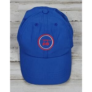 BALD HEAD BLUES Performance Cap Strap Back Blue Lightweight Wicking Golf Cart